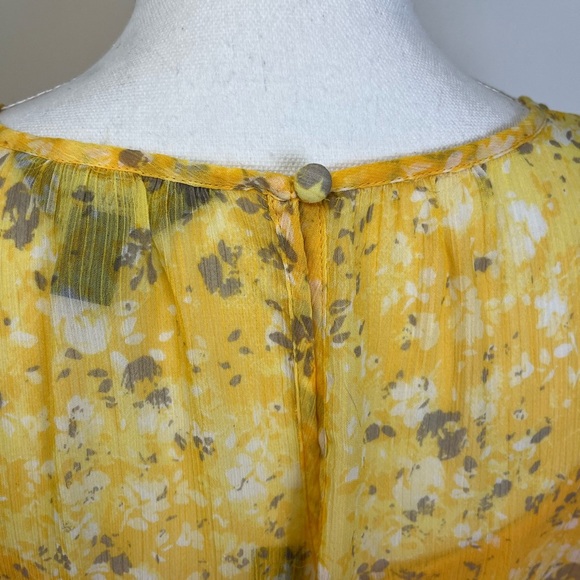 Simply VeraWang Chiffon Dress Butter Yellow Fairycore Tiered Coquette Women Sz M - Picture 4 of 13